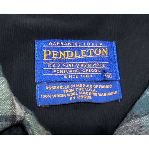 Vtg Pendleton Board Shirt M Virgin Wool Plaid Loop Collar Long Sleeve Shacket - Picture 3 of 4